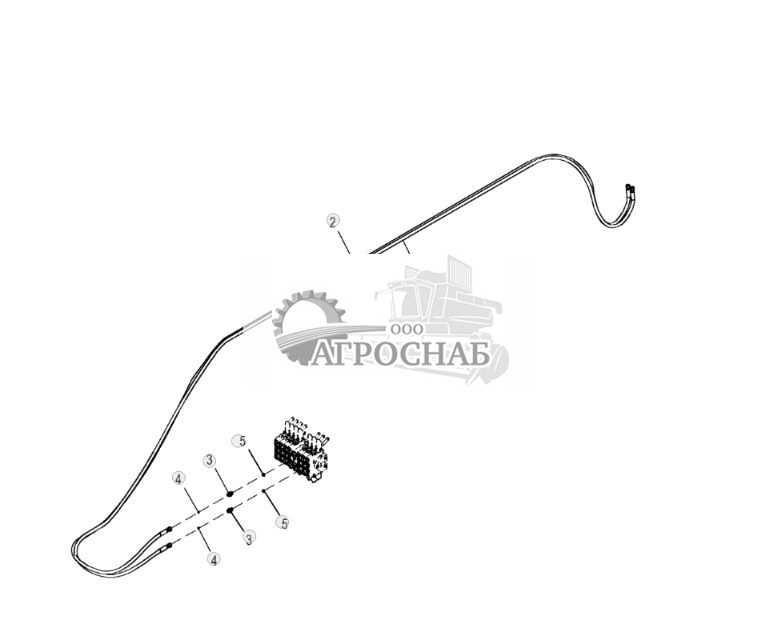 Шланги переднего вспомогательного оборудования, пятая функция, стандартные органы управления - ST880672 301.jpg